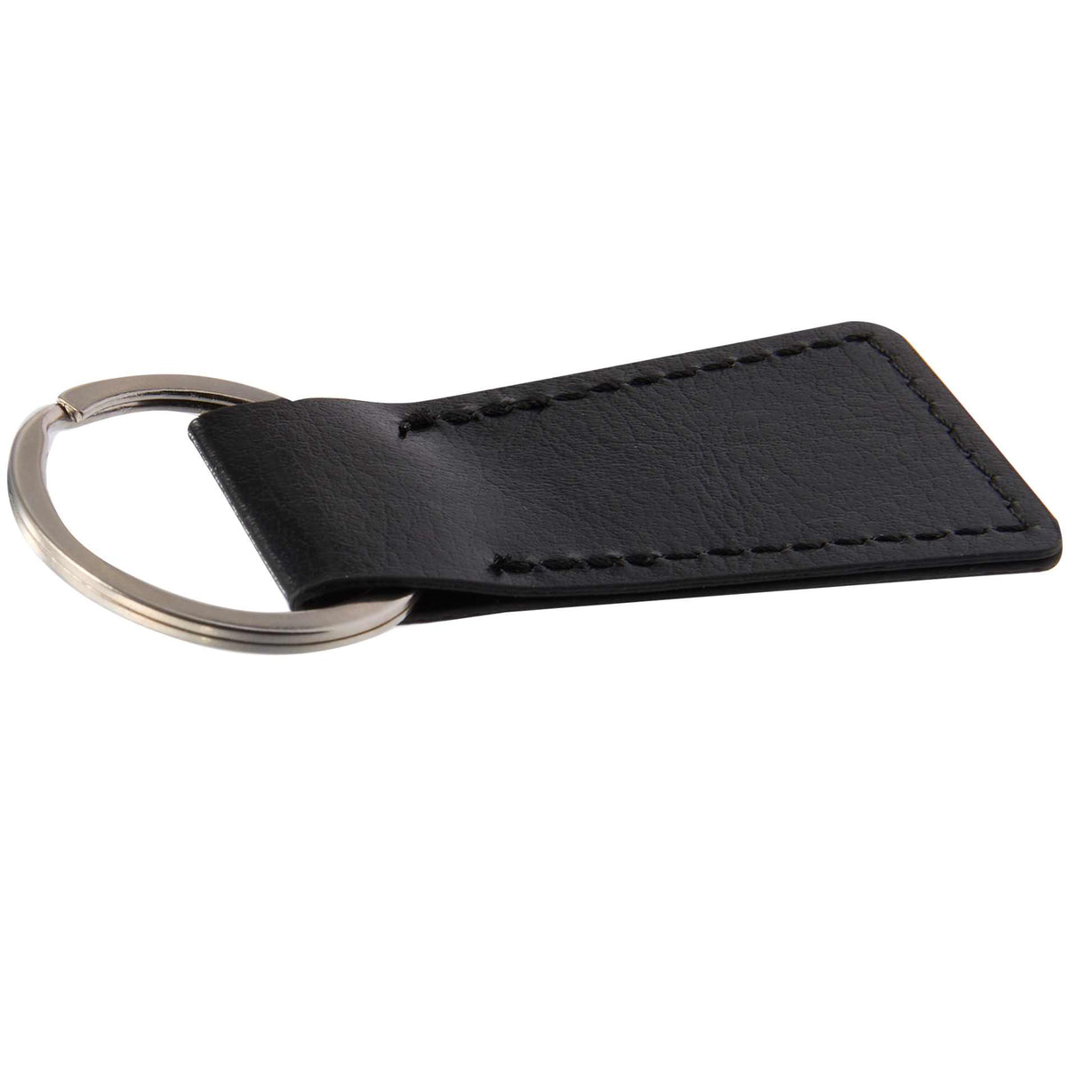 Front View of Black Budget Recycled Keychain plain