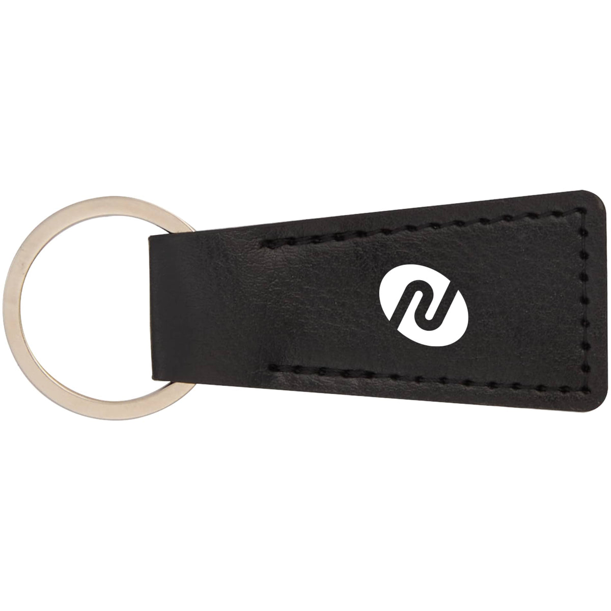 Front View of Black Budget Recycled Keychain