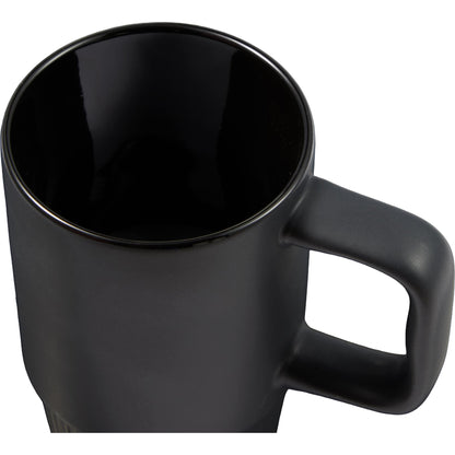 Front View of Black Camden 13oz Ceramic Mug w/ Lid