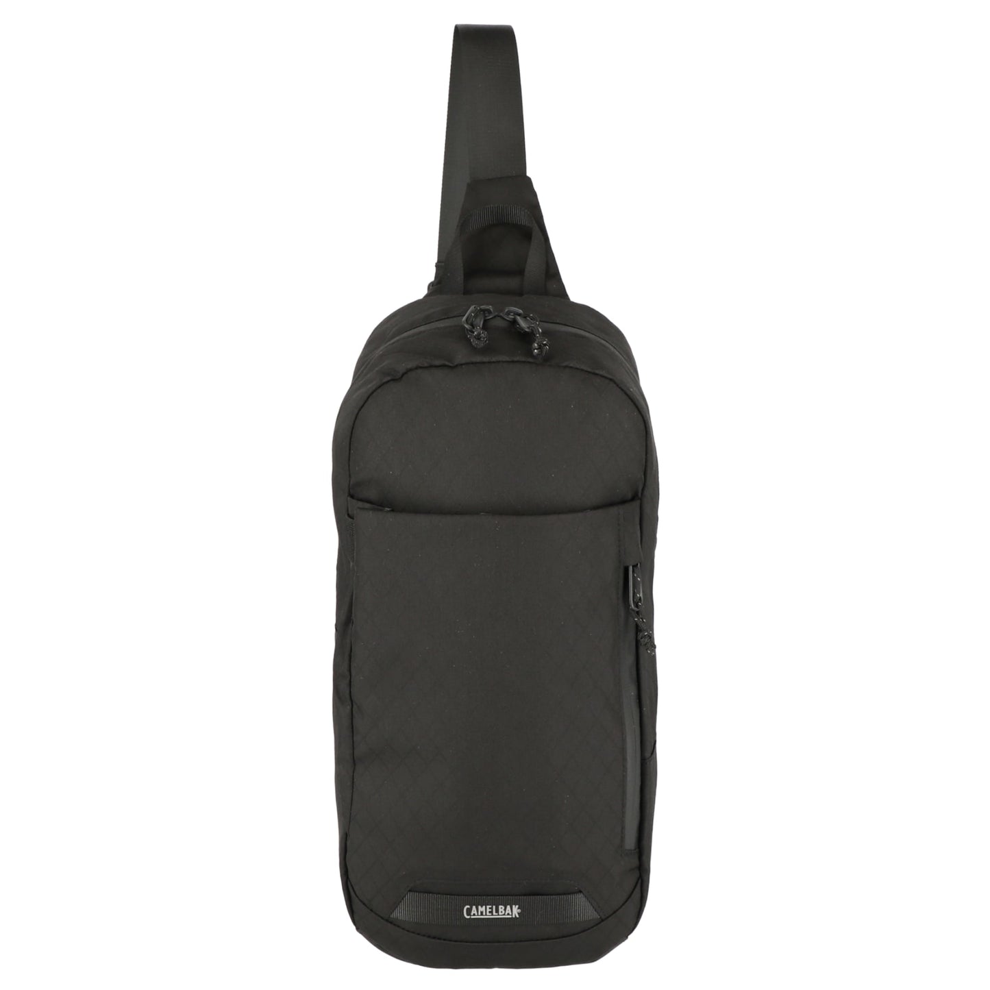 Front View of Black Camelbak Arete Light Sling Backpack plain