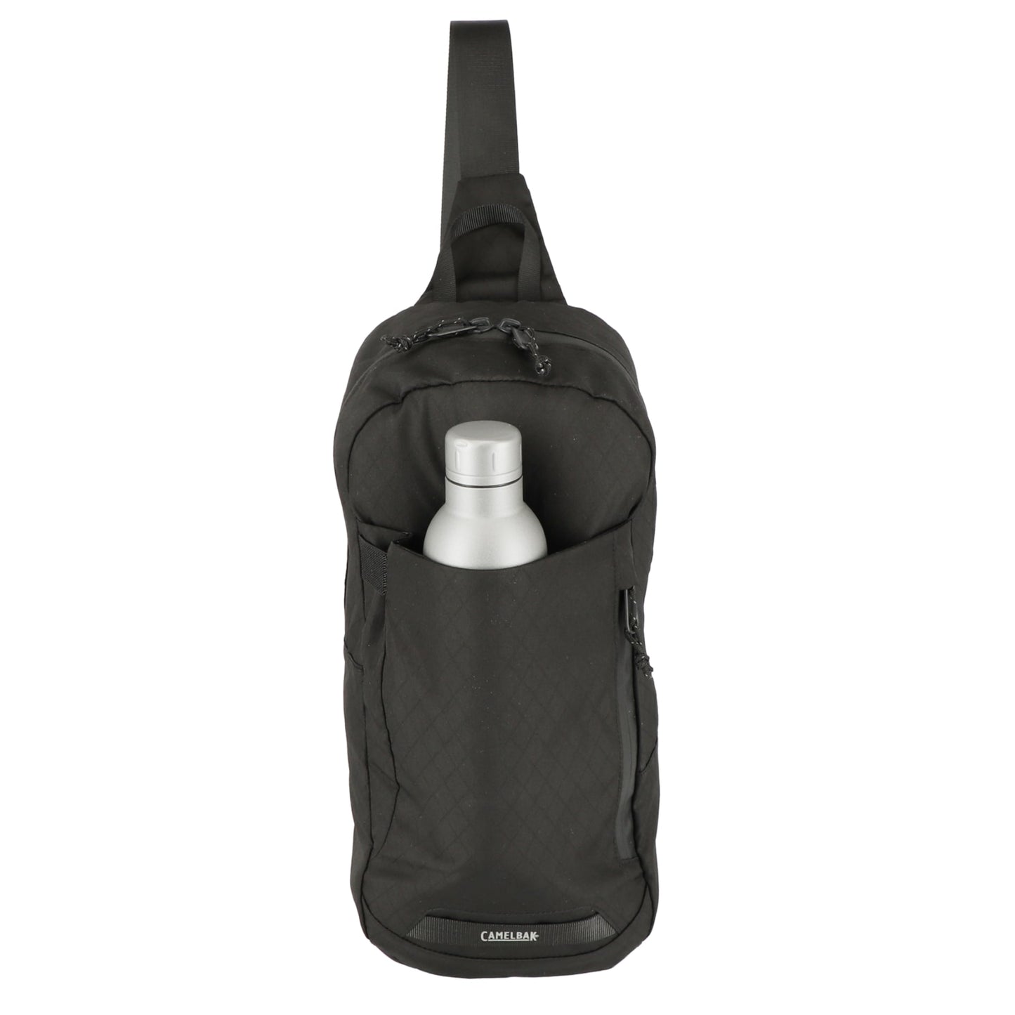 Front View of Black Camelbak Arete Light Sling Backpack plain