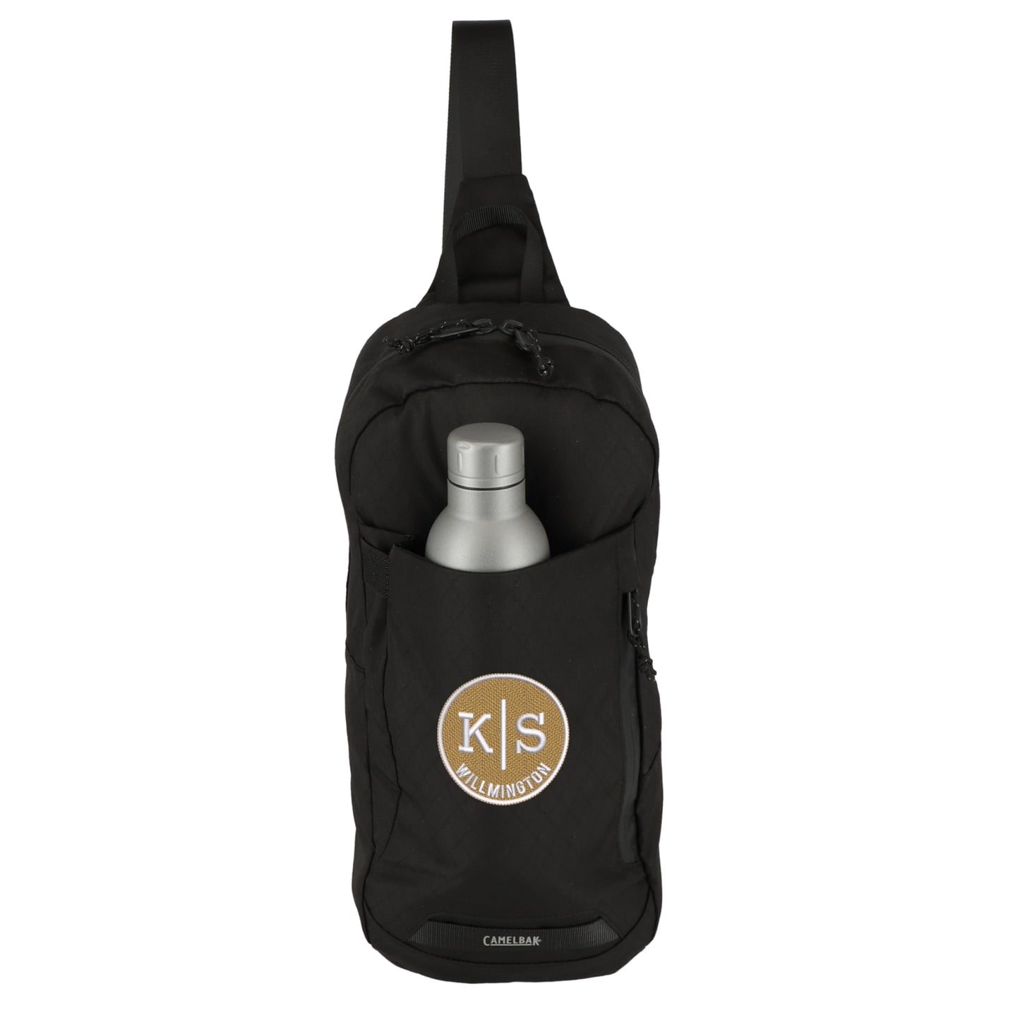 Front View of Black Camelbak Arete Light Sling Backpack