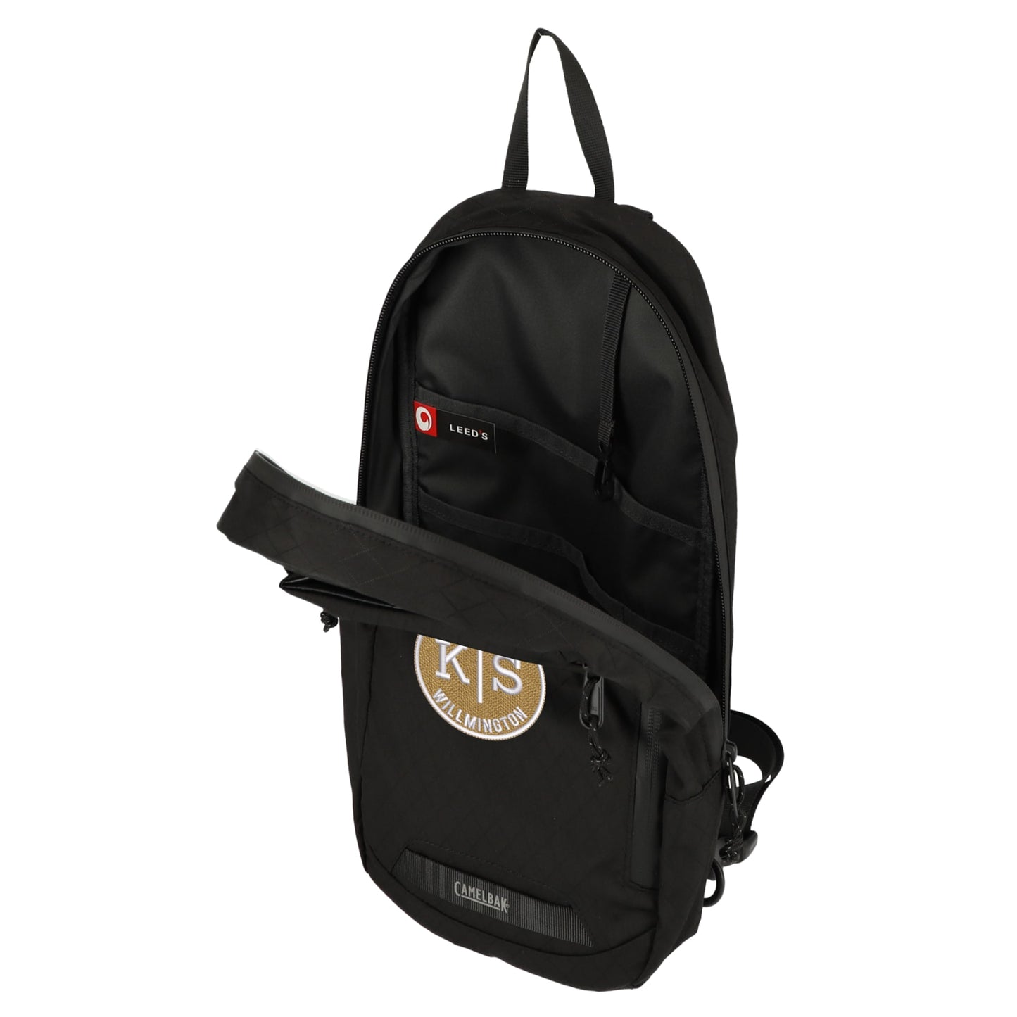 Front View of Black Camelbak Arete Light Sling Backpack