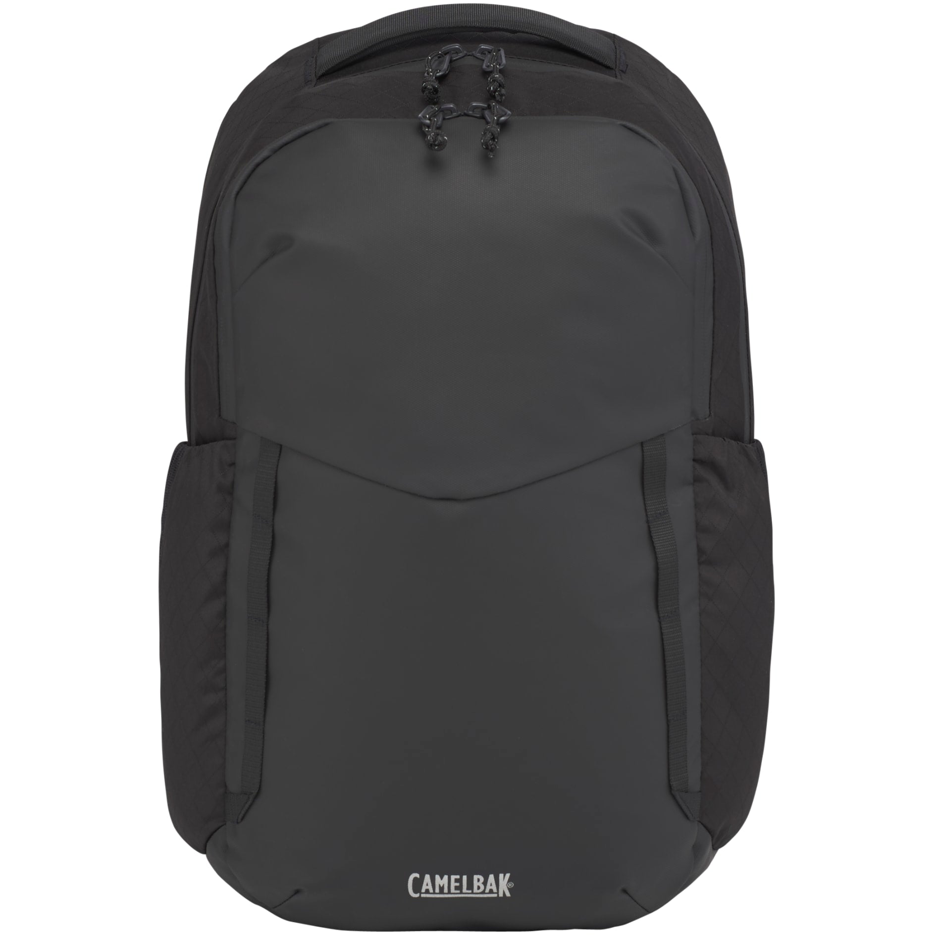 Front View of Black CamelBak DEN 15" Laptop Backpack plain