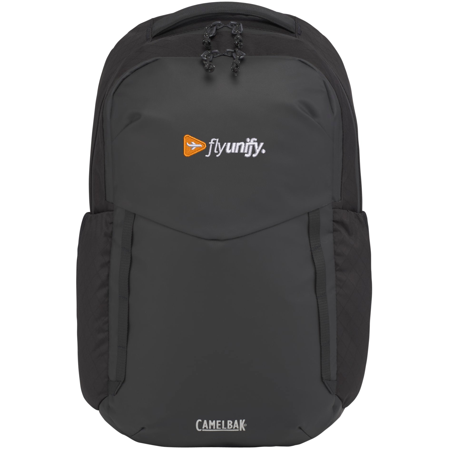 Front View of Black CamelBak DEN 15" Laptop Backpack