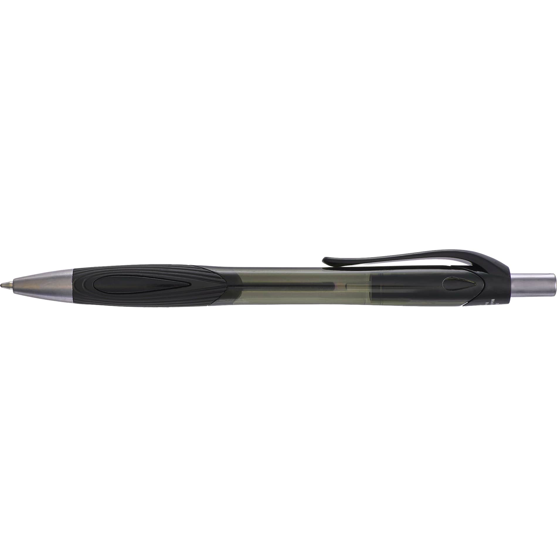 Front View of Black Carlow Recycled Gel Pen plain
