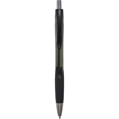 Front View of Black Carlow Recycled Gel Pen