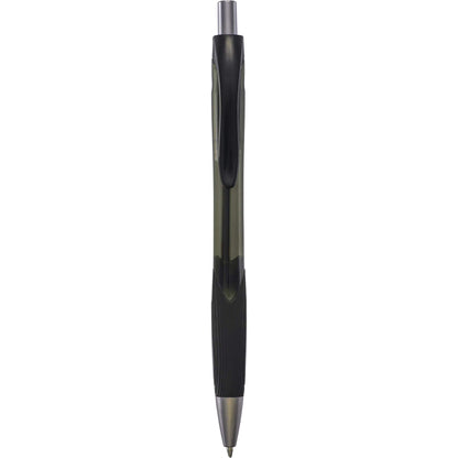 Front View of Black Carlow Recycled Gel Pen