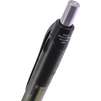 Front View of Black Carlow Recycled Gel Pen