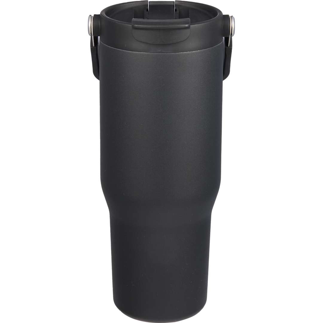 Front View of Black Carnival Recycled Sip Or Swig Tumbler 30oz plain