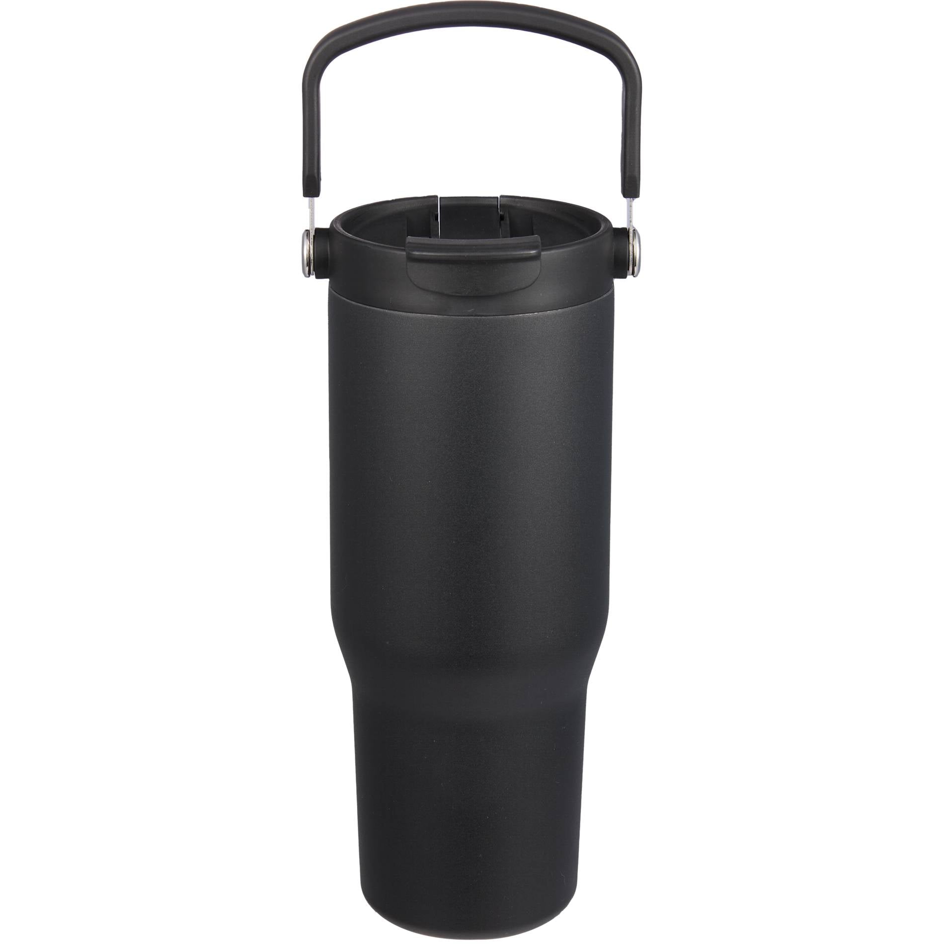 Front View of Black Carnival Recycled Sip Or Swig Tumbler 30oz plain
