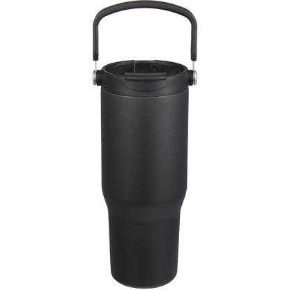 Front View of Black Carnival Recycled Sip Or Swig Tumbler 30oz plain
