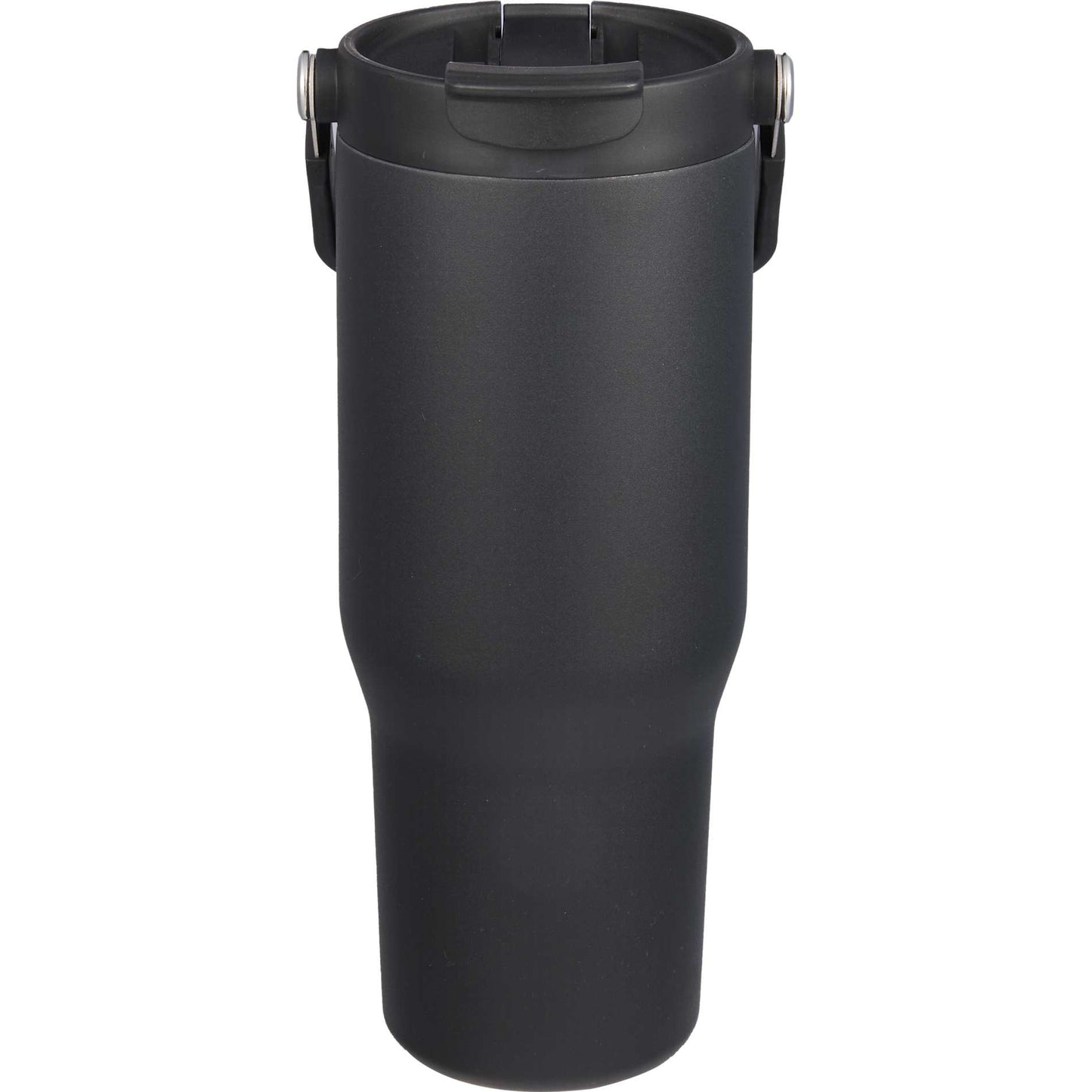 Front View of Black Carnival Recycled Sip Or Swig Tumbler 30oz plain
