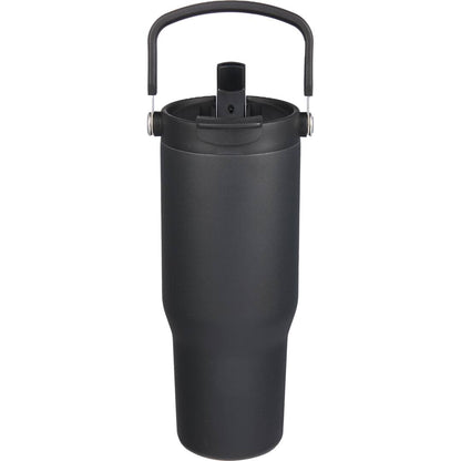 Front View of Black Carnival Recycled Sip Or Swig Tumbler 30oz plain