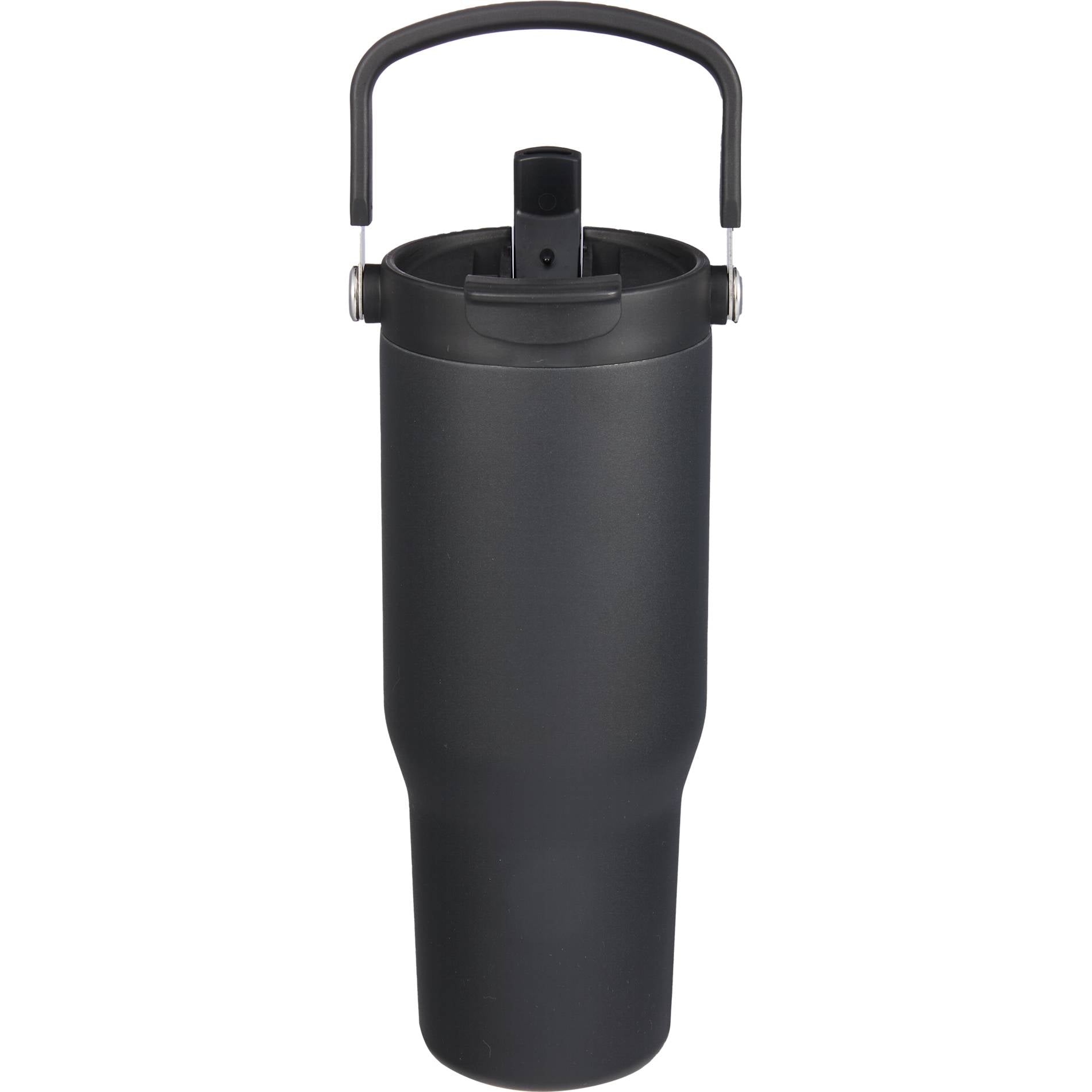 Front View of Black Carnival Recycled Sip Or Swig Tumbler 30oz plain