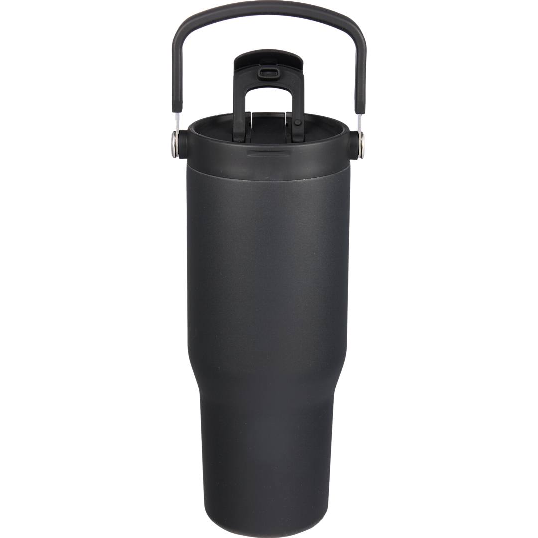 Front View of Black Carnival Recycled Sip Or Swig Tumbler 30oz plain