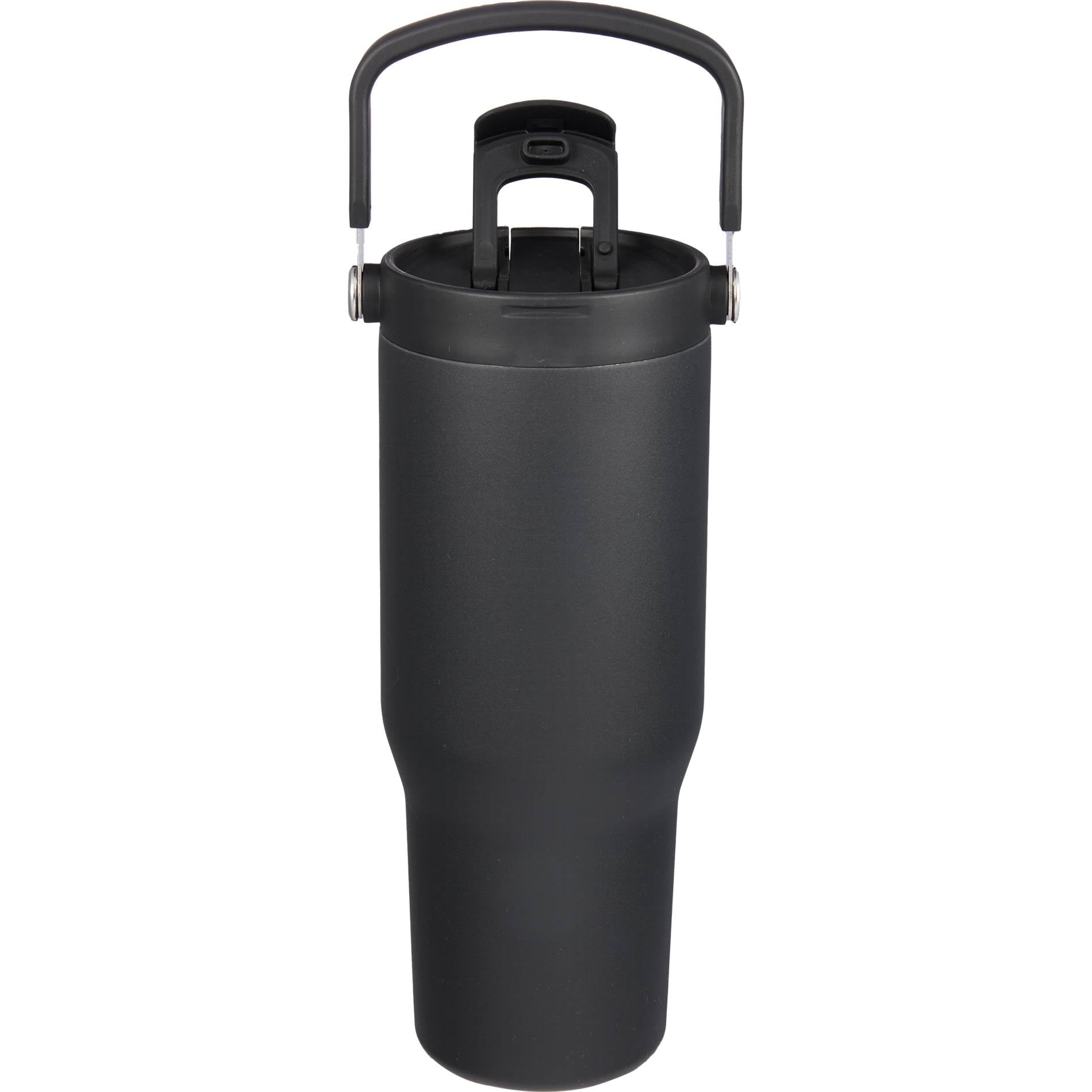 Front View of Black Carnival Recycled Sip Or Swig Tumbler 30oz plain