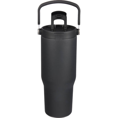 Front View of Black Carnival Recycled Sip Or Swig Tumbler 30oz plain