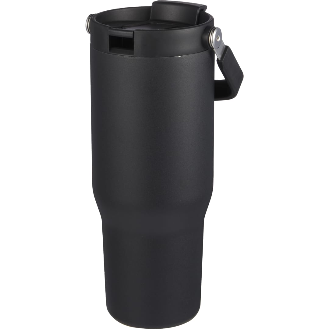 Front View of Black Carnival Recycled Sip Or Swig Tumbler 30oz plain