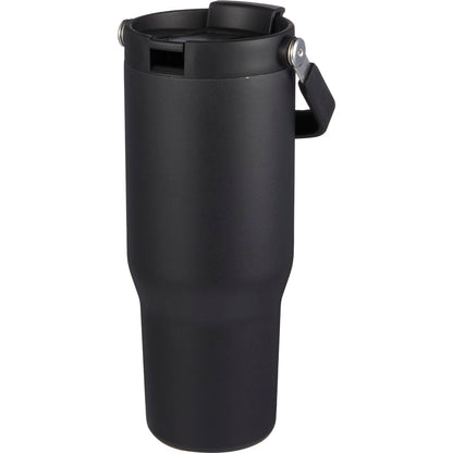 Front View of Black Carnival Recycled Sip Or Swig Tumbler 30oz plain