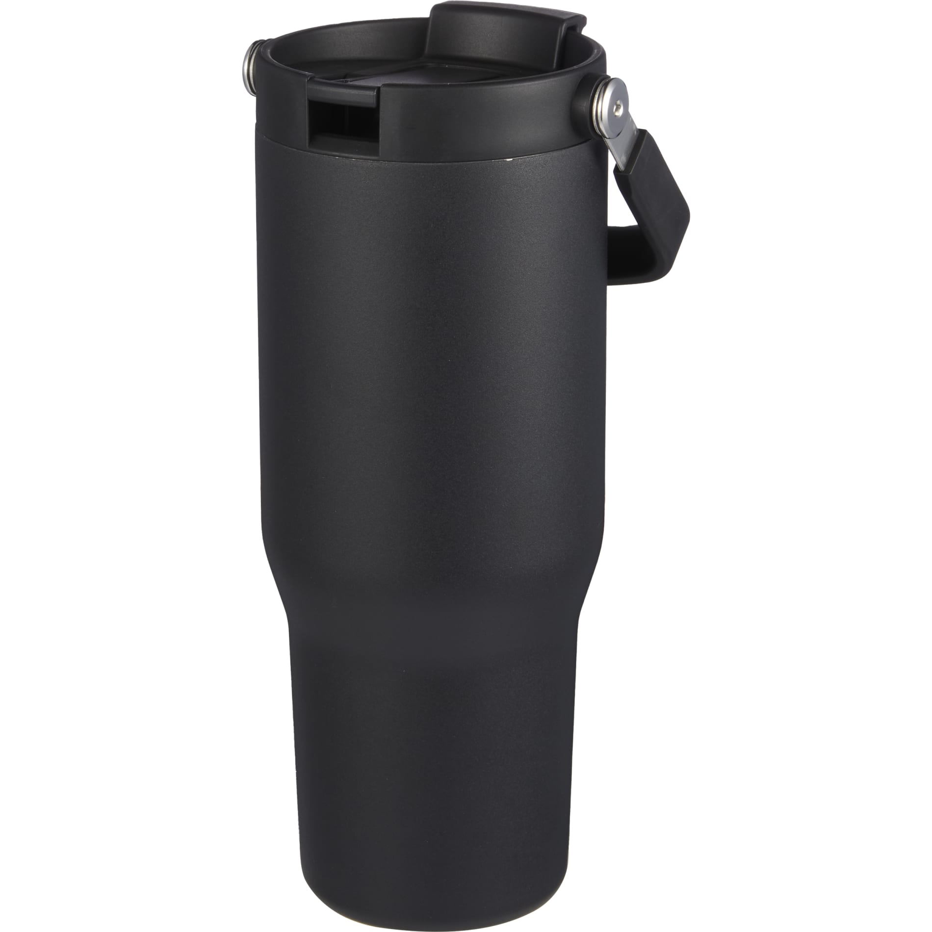 Front View of Black Carnival Recycled Sip Or Swig Tumbler 30oz plain