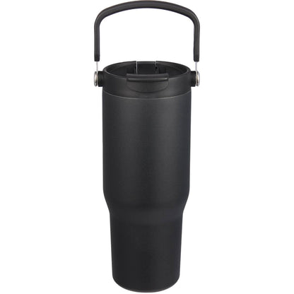 Front View of Black Carnival Recycled Sip Or Swig Tumbler 30oz plain