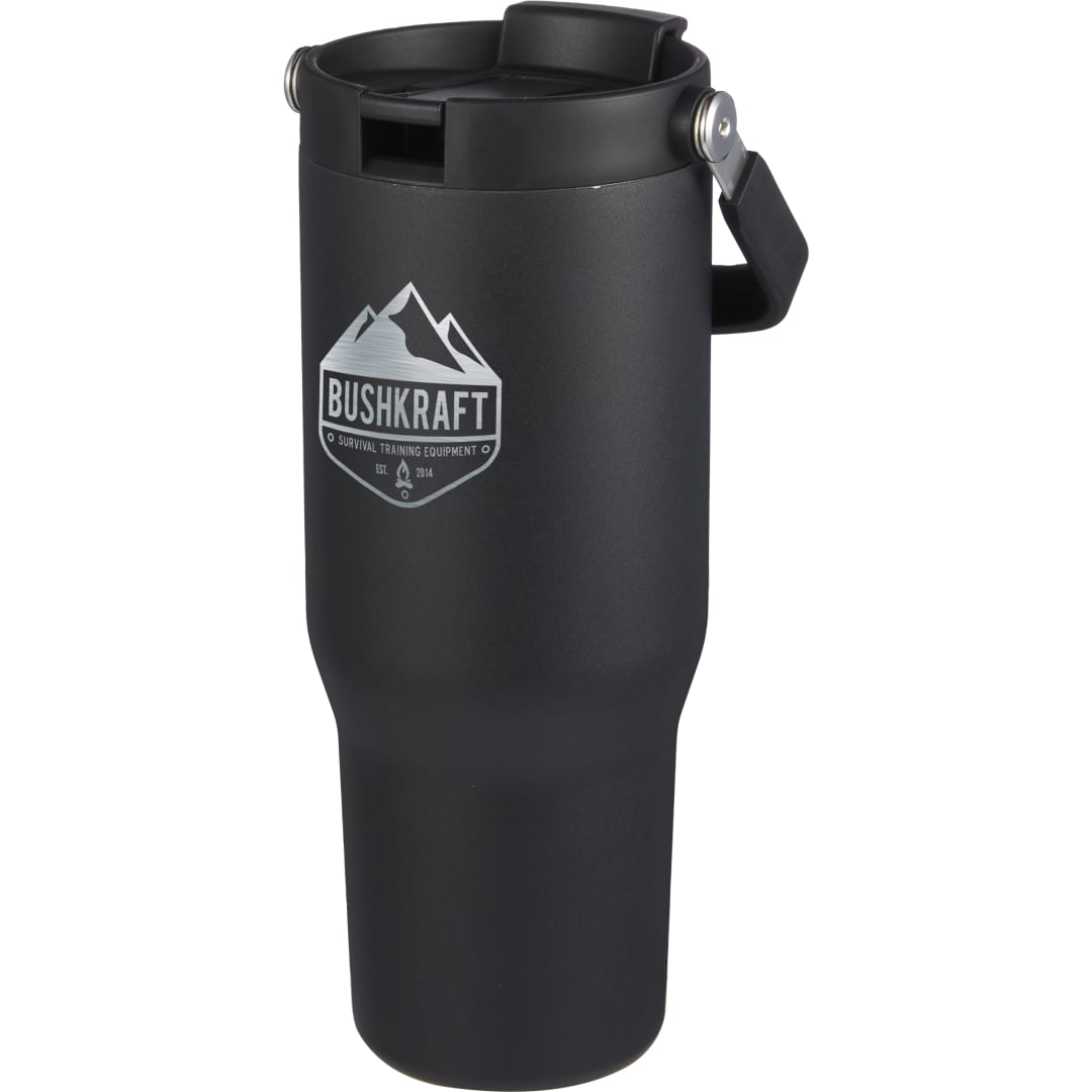 Front View of Black Carnival Recycled Sip Or Swig Tumbler 30oz
