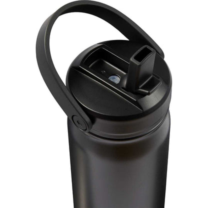 Front View of Black Carpo 20oz Straw lid Vacuum Bottle