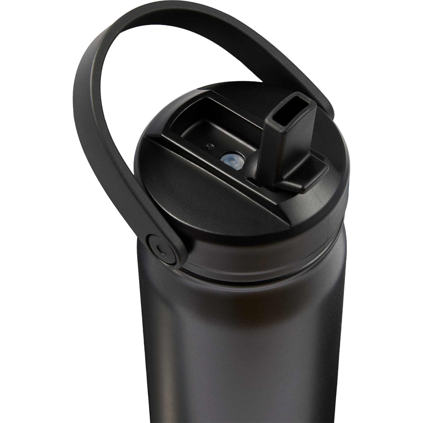 Front View of Black Carpo 20oz Straw lid Vacuum Bottle