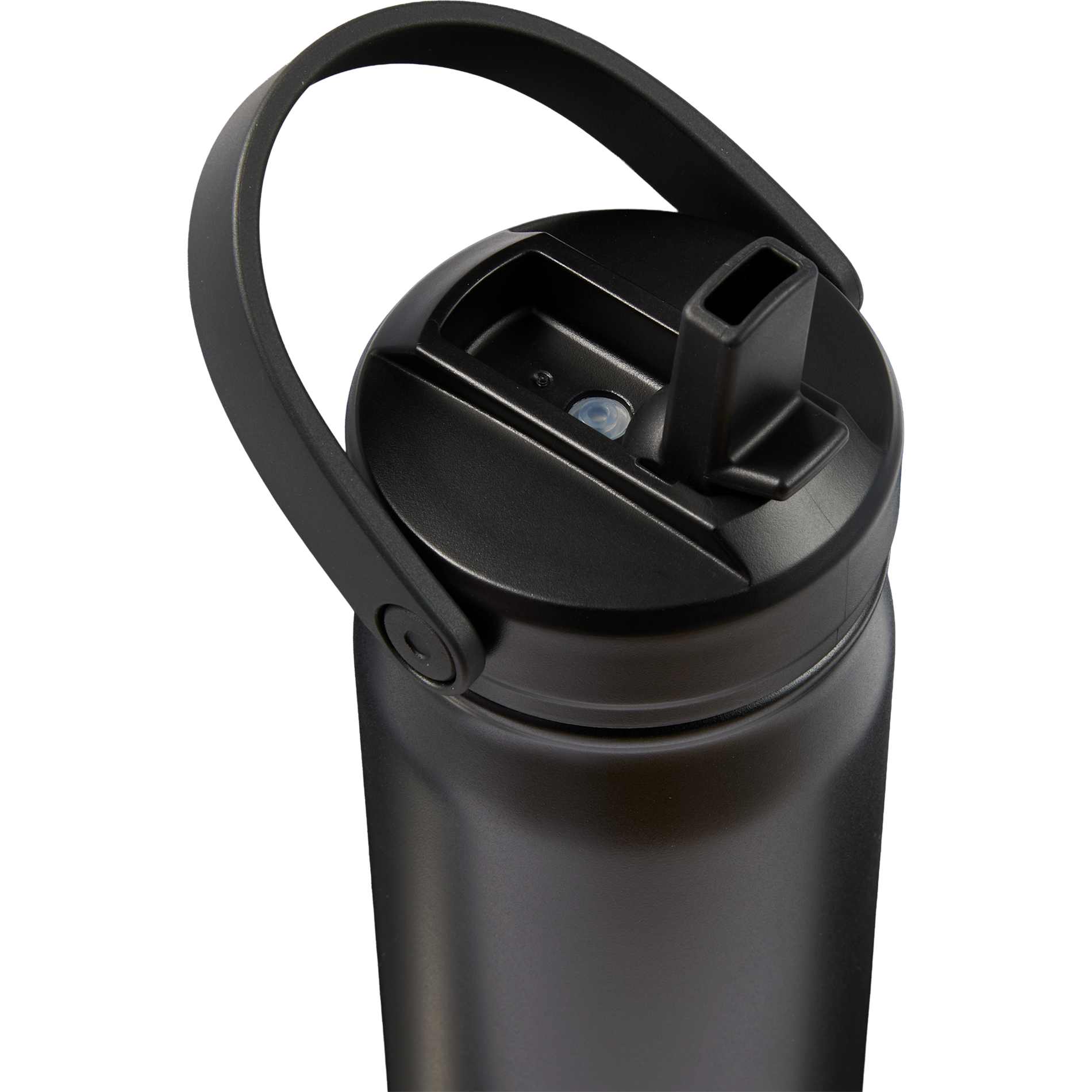 Front View of Black Carpo 20oz Straw lid Vacuum Bottle