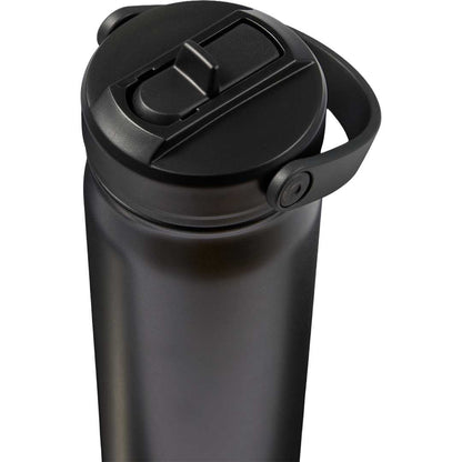 Front View of Black Carpo 20oz Straw lid Vacuum Bottle