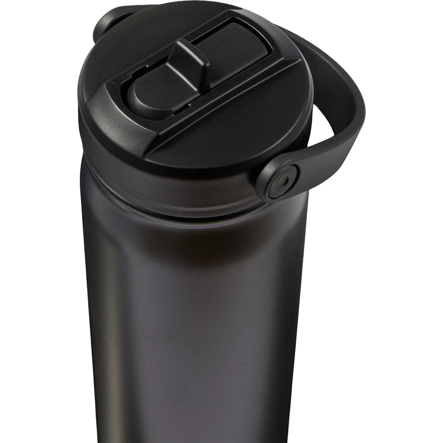 Front View of Black Carpo 20oz Straw lid Vacuum Bottle