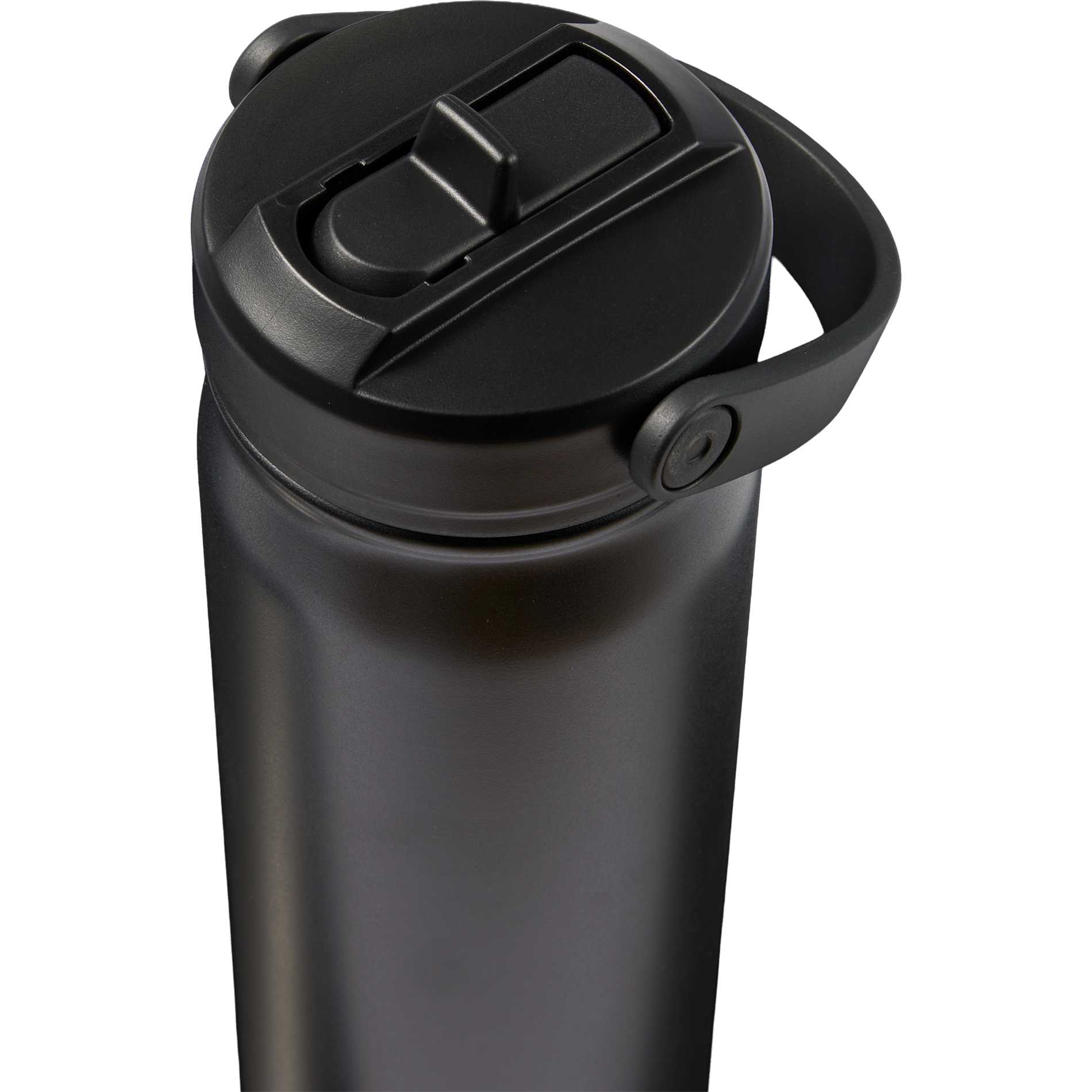 Front View of Black Carpo 20oz Straw lid Vacuum Bottle