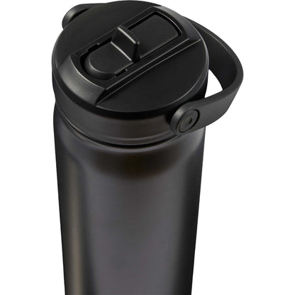 Front View of Black Carpo 20oz Straw lid Vacuum Bottle