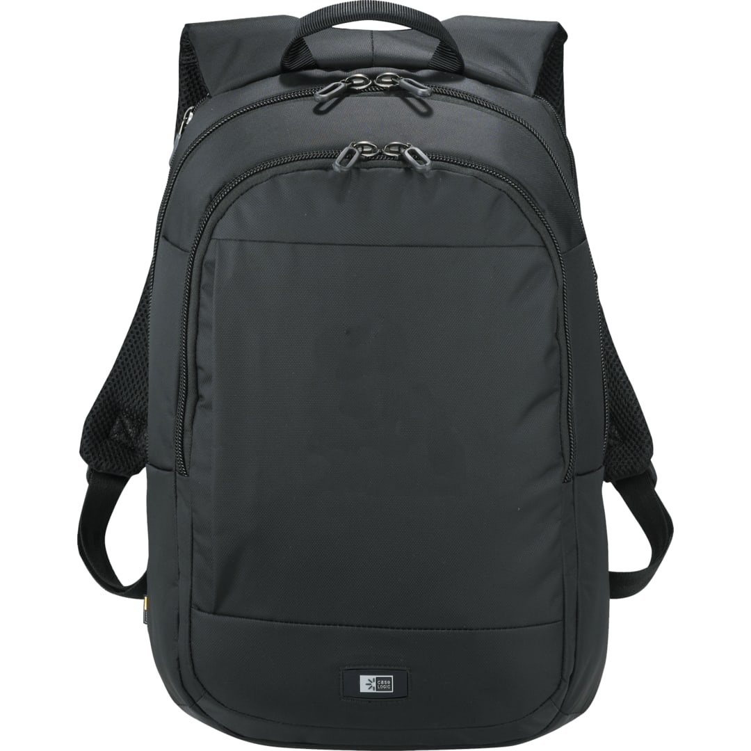 Front View of Black Case Logic 15" Computer and Tablet Backpack plain