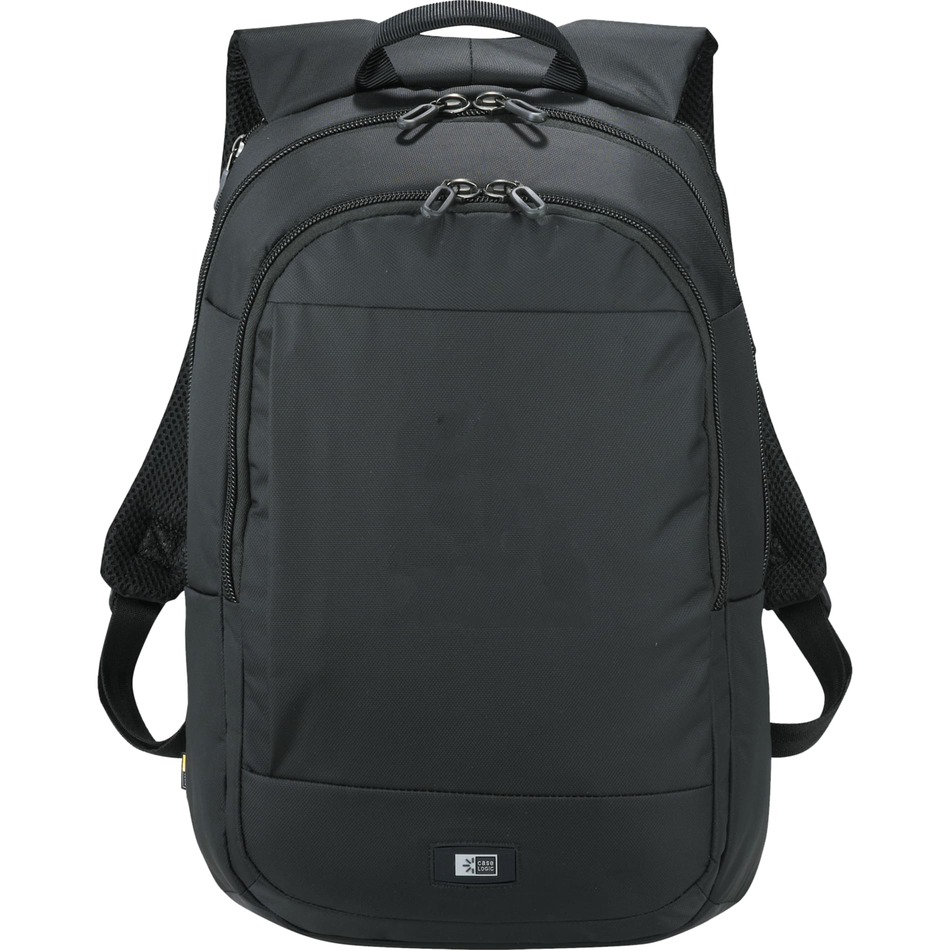 Front View of Black Case Logic 15" Computer and Tablet Backpack plain