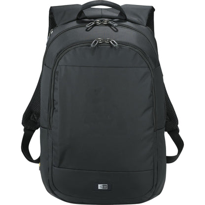 Front View of Black Case Logic 15" Computer and Tablet Backpack plain