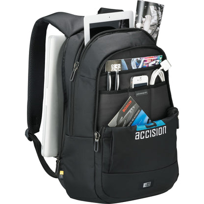 Front View of Black Case Logic 15" Computer and Tablet Backpack