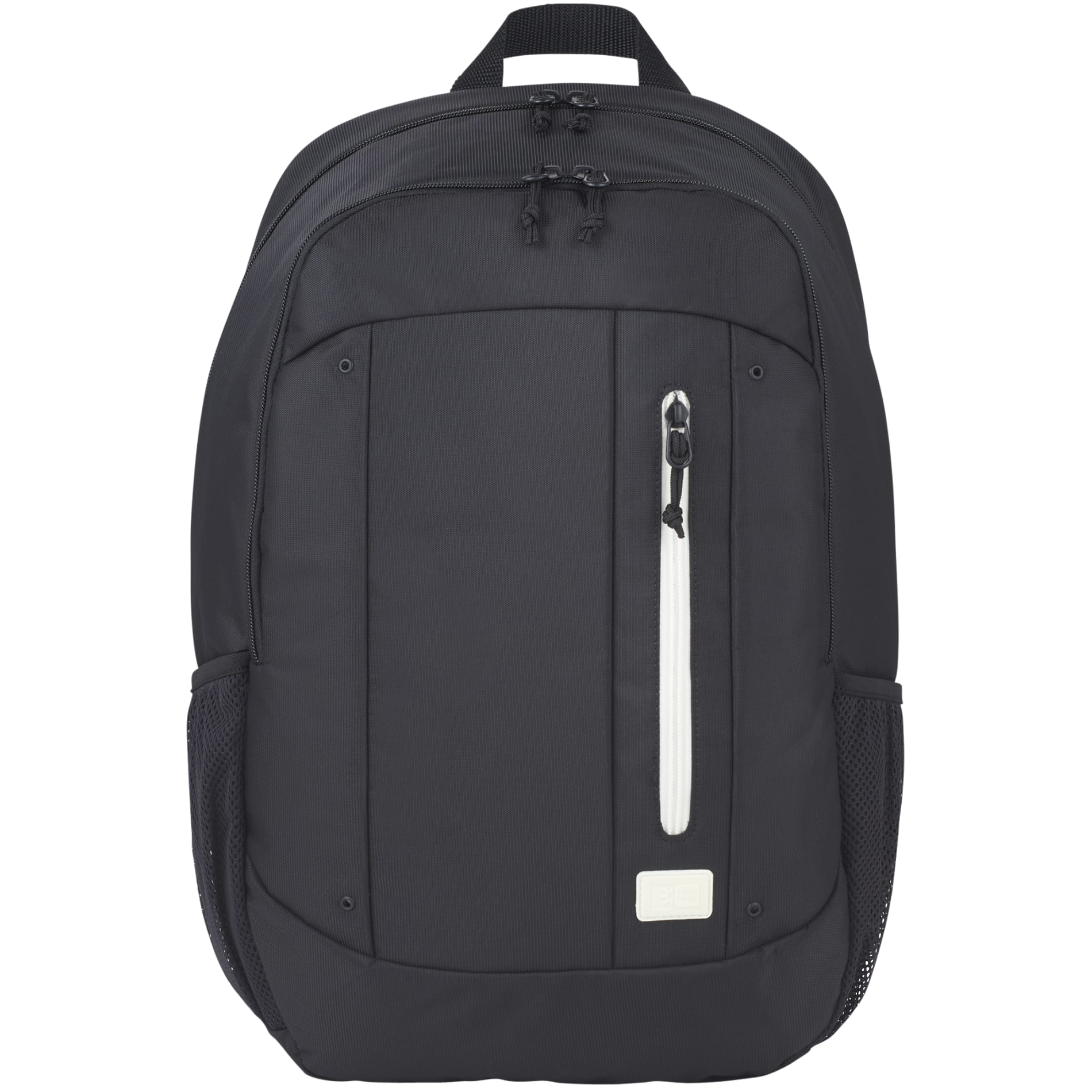 Front View of Black Case Logic Jaunt Recycled 15" Computer Backpack plain
