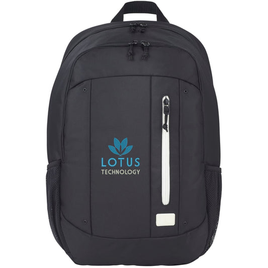 Front View of Black Case Logic Jaunt Recycled 15" Computer Backpack