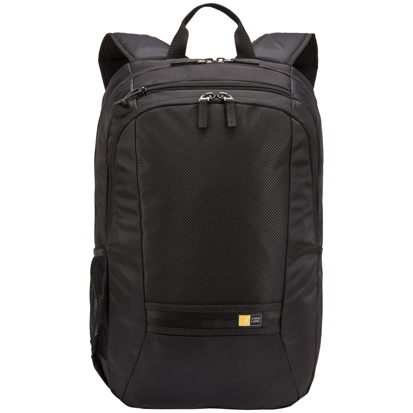 Front View of Black Case Logic Key 15" Computer Backpack plain