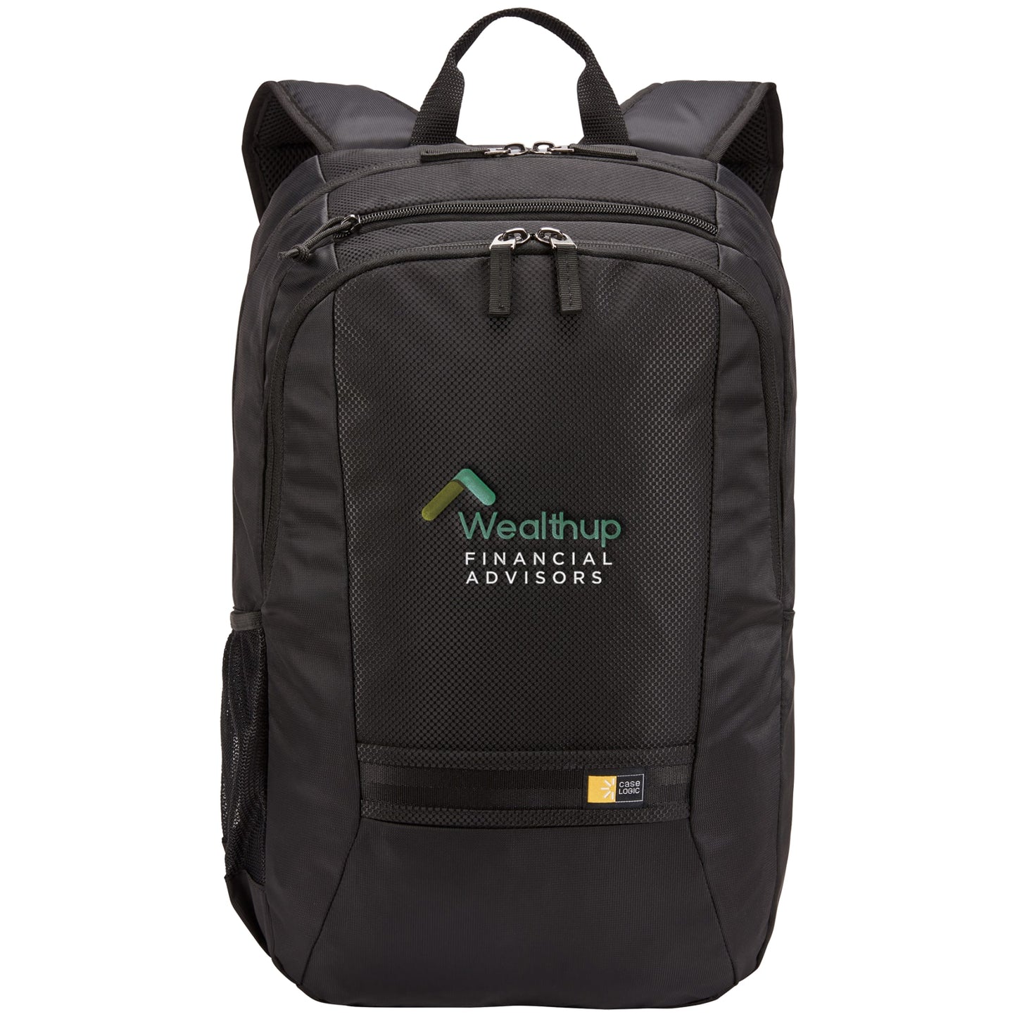Front View of Black Case Logic Key 15" Computer Backpack