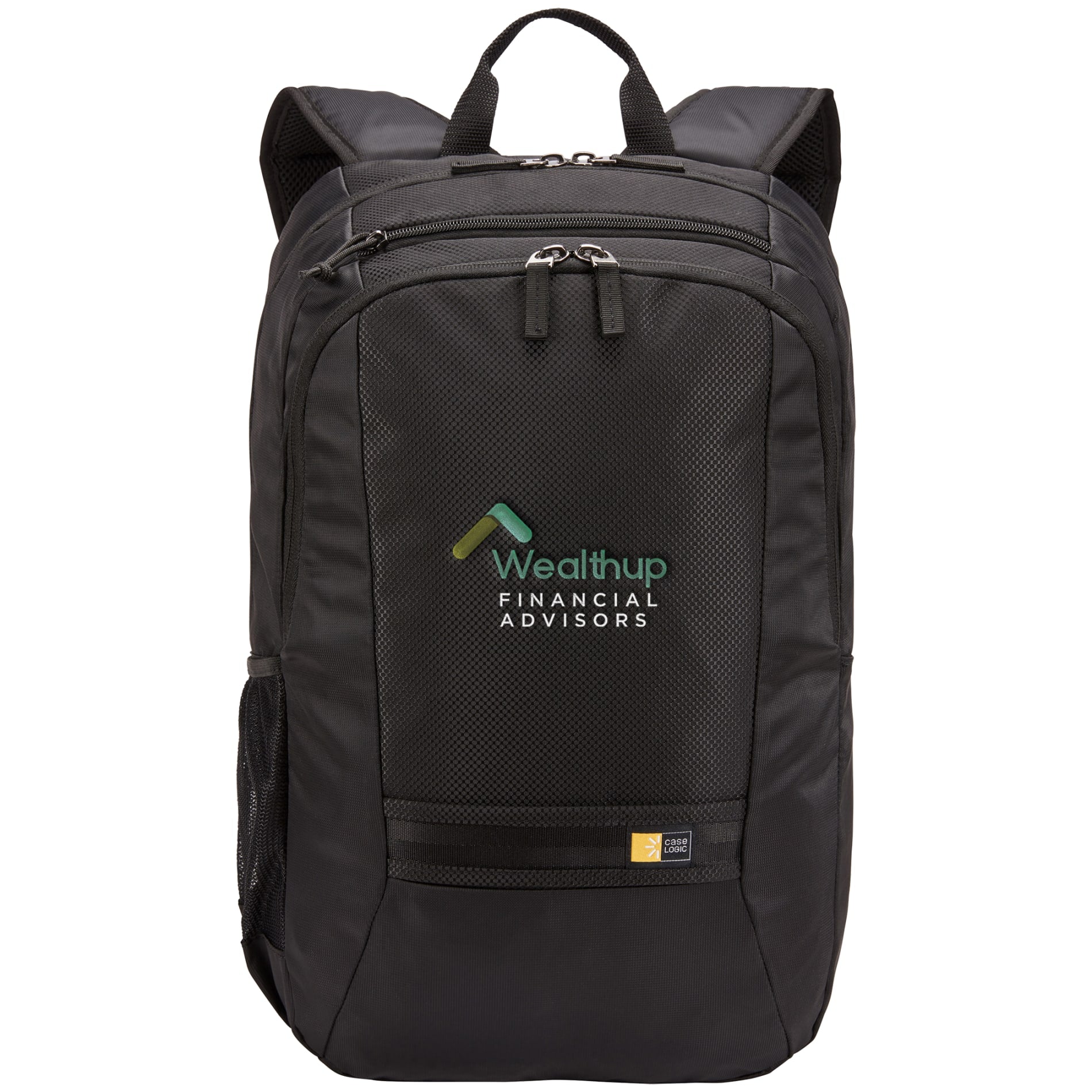 Front View of Black Case Logic Key 15" Computer Backpack