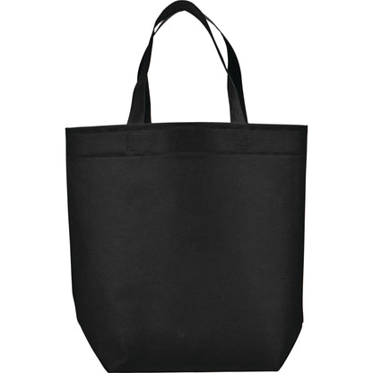 Front View of Black Challenger Non-Woven Shopper Tote plain
