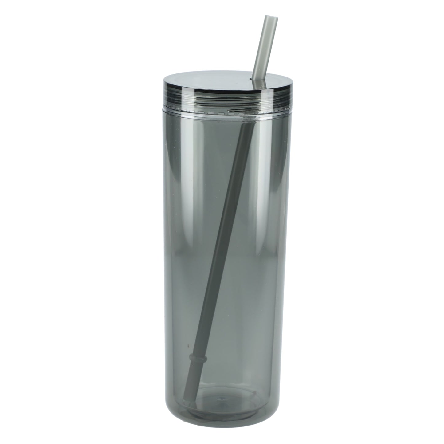 Front View of Black Chroma Recycled Acrylic Straw Tumbler 16oz plain