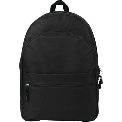 Front View of Black Classic Deluxe Backpack plain