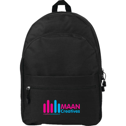 Front View of Black Classic Deluxe Backpack