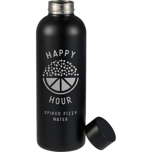 Front View of Black Cleave Recycled Stainless steel bottle 25oz