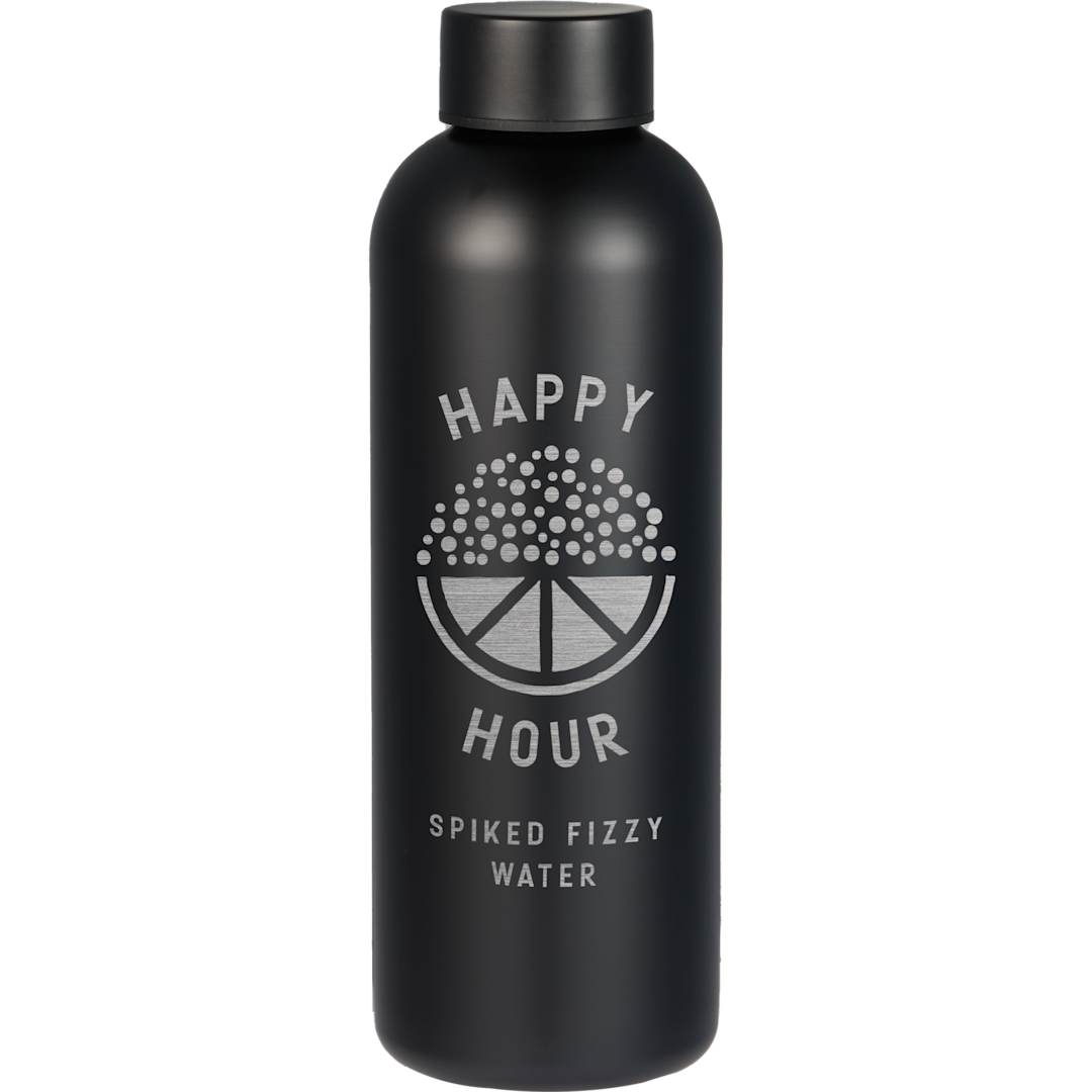 Front View of Black Cleave Recycled Stainless steel bottle 25oz