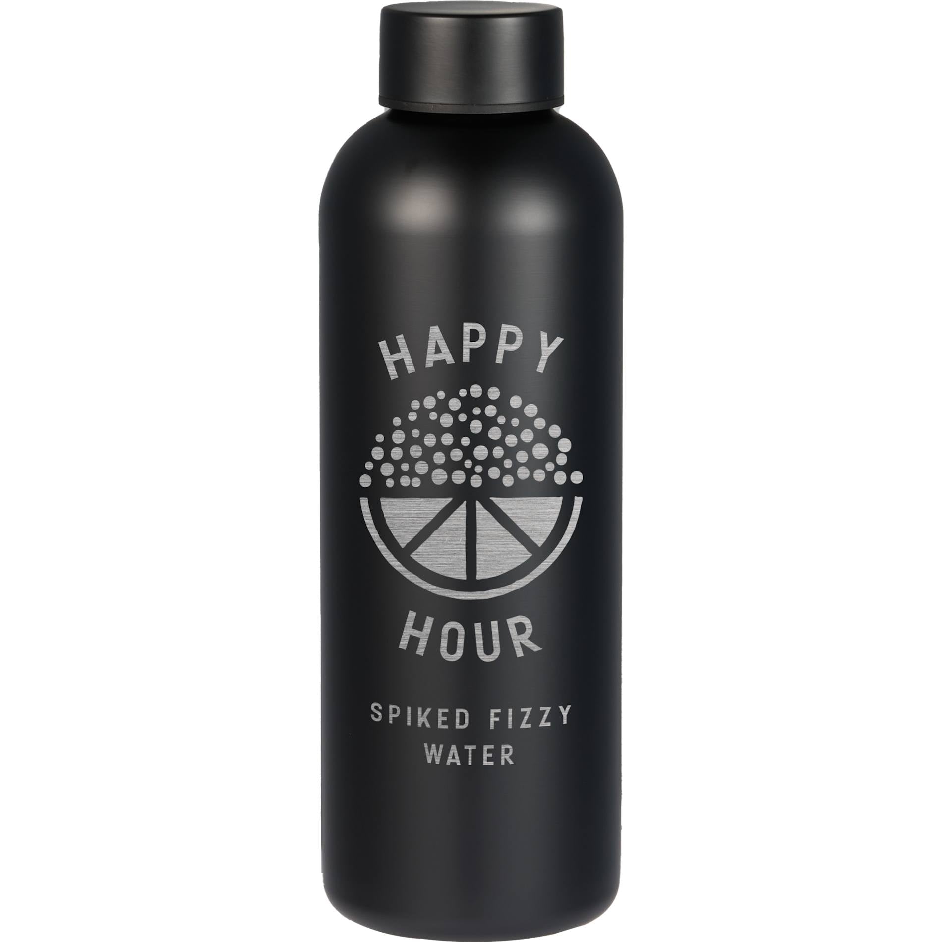 Front View of Black Cleave Recycled Stainless steel bottle 25oz